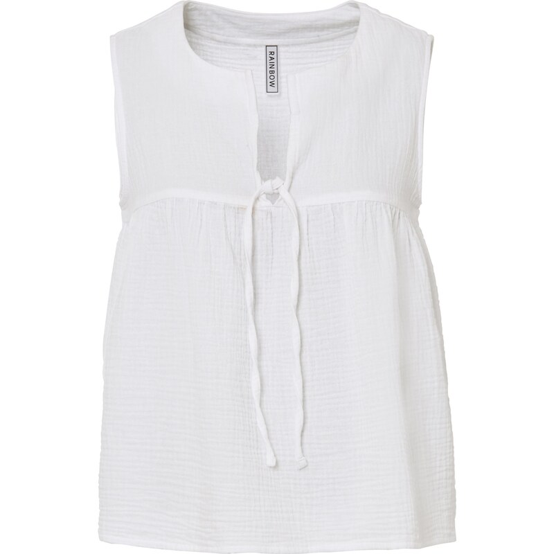 bonprix Blúzkový top, mušelínový, farba biela 56432034