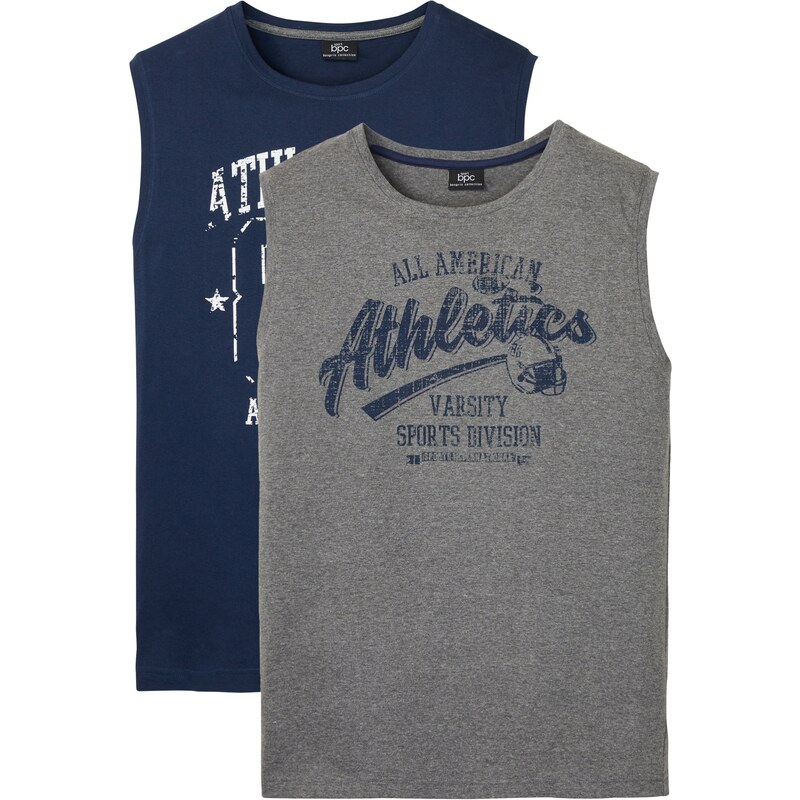 bonprix Tričko bez rukávov (2ks v balení), z čistej bavlny, farba 52674450