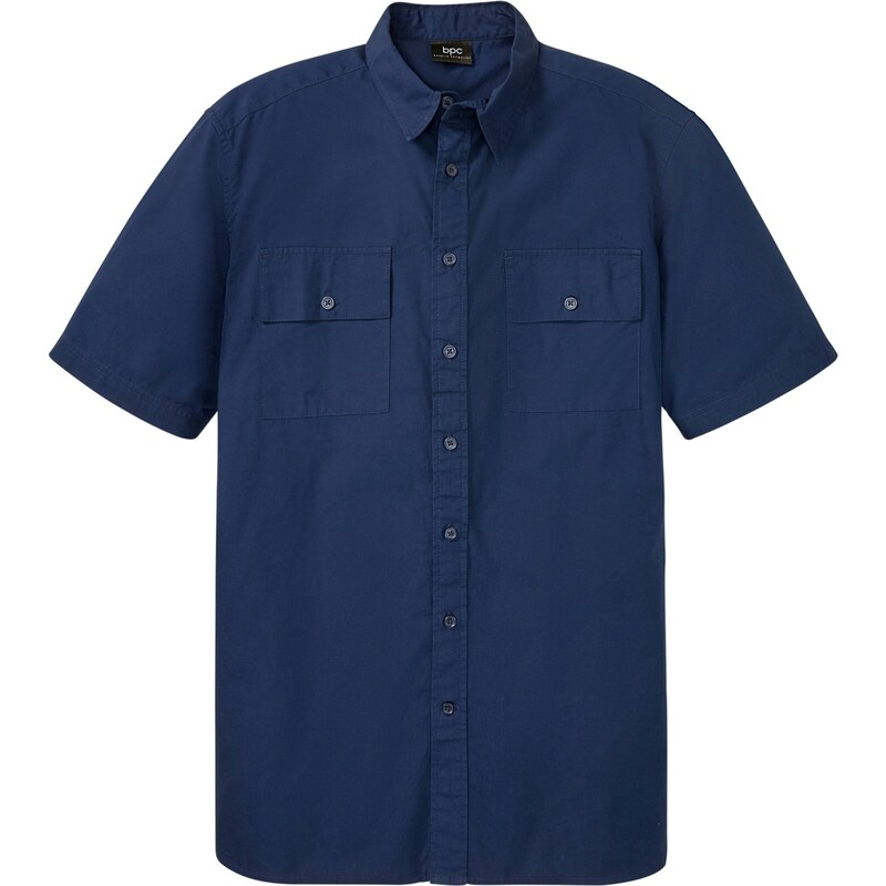 bonprix Košeľa s krátkym rukávom, komfortný strih, farba modrá