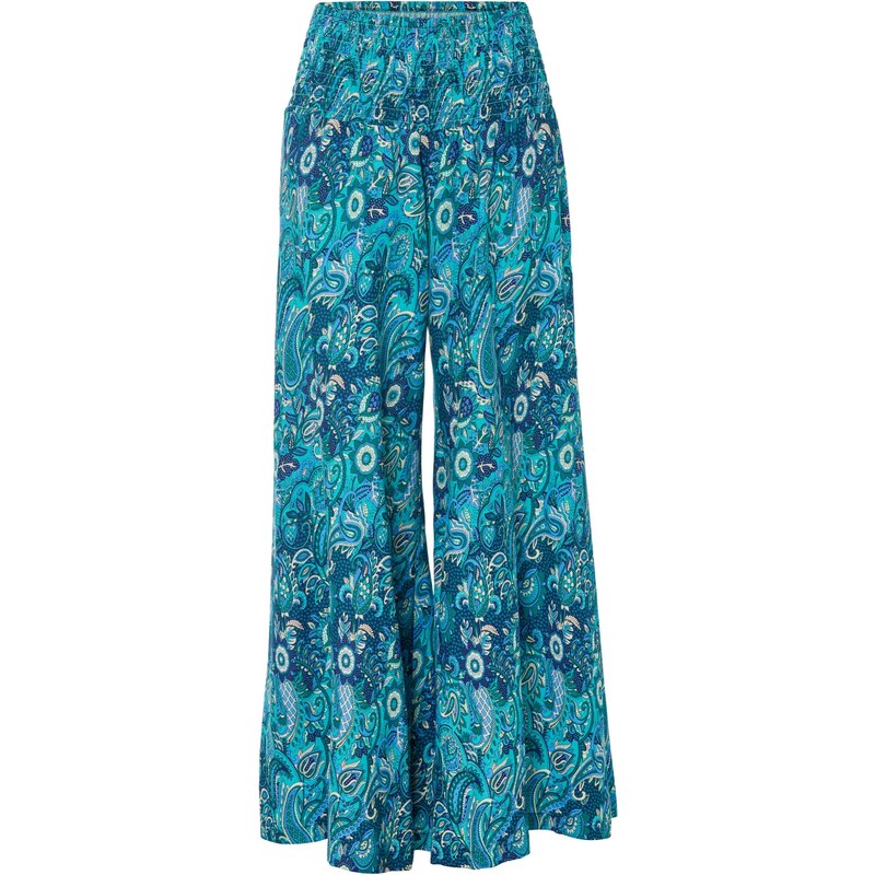 bonprix Nohavice Palazzo z padavej viskózy, farba zelená 44892500