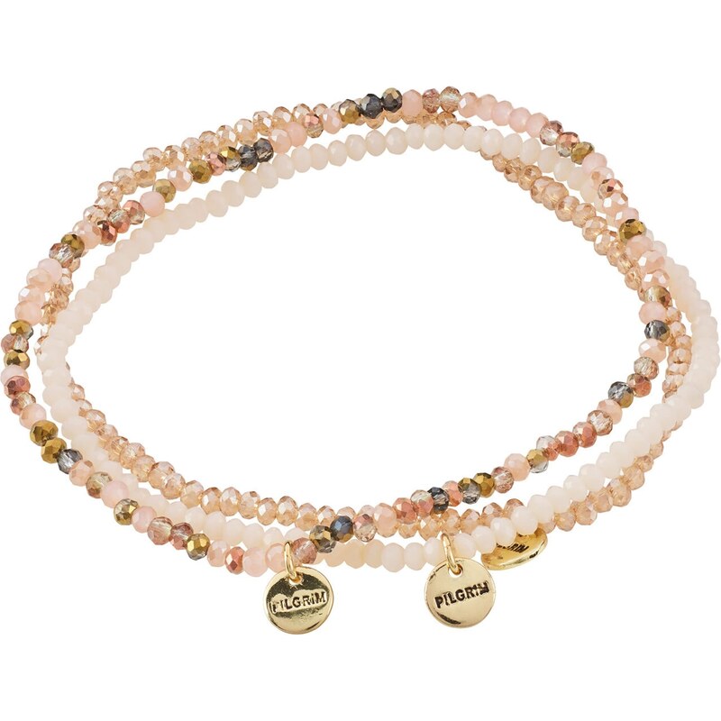 Pilgrim Náramok Indigo krémová / kapučíno / zlatá / staroružová 54250864