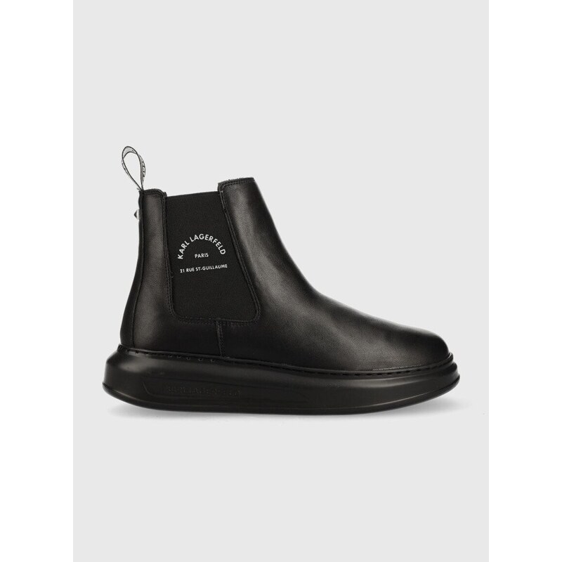 Kožené topánky chelsea Karl Lagerfeld KAPRI MENS pánske, čierna farba