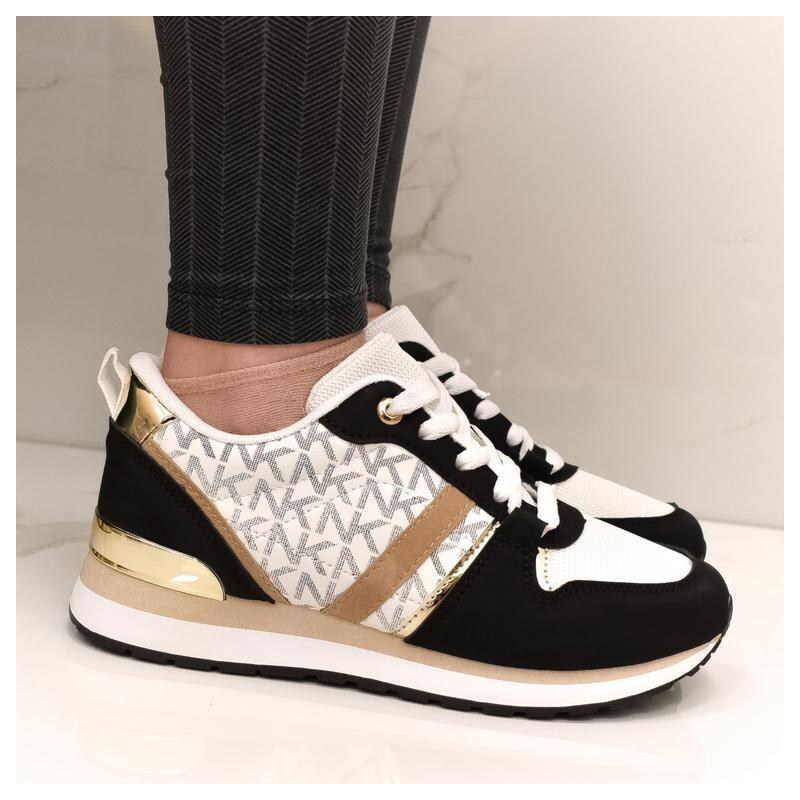 COMER Dámske čierno-biele tenisky NK 43410019