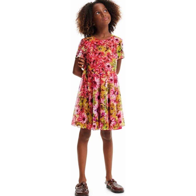 Dievčenské šaty Desigual mini, áčkový strih