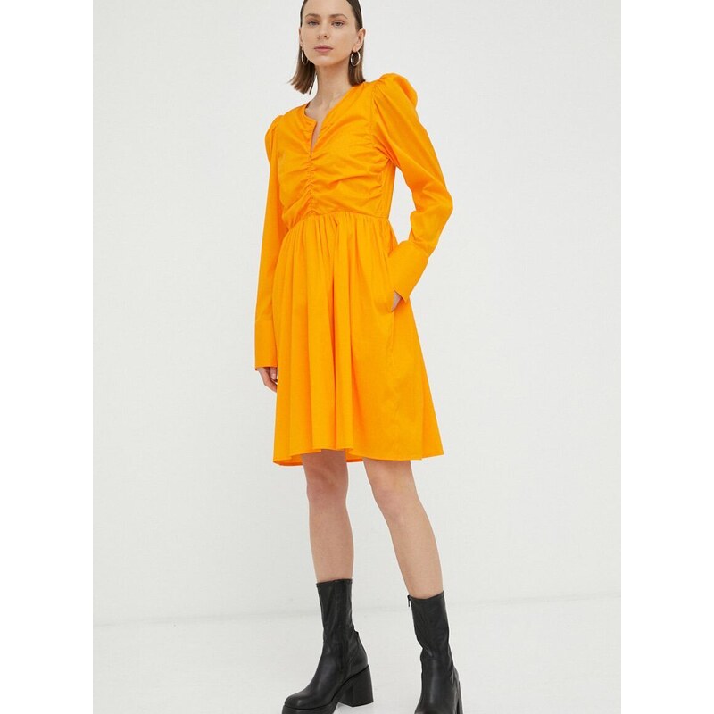 Šaty Gestuz TolinaGZ Ls oranžová farba, mini, áčkový strih