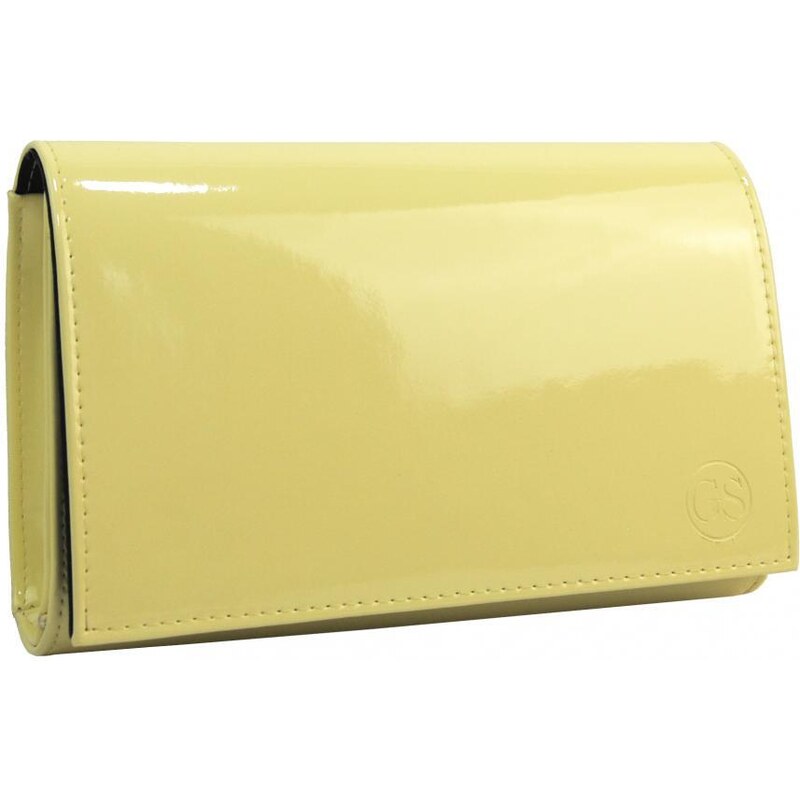 Dámska listová kabelka SP105 svetlo žltý lak GROSSO 43587704