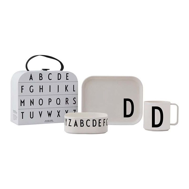 Detská raňajková súprava Design Letters Classics in a suitcase D 4-pak