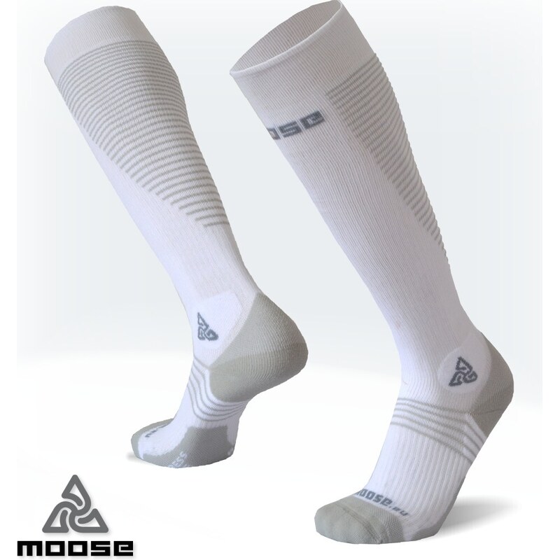 COMPRESS DRIVE NEW kompresné podkolienky Moose Biela XS 1 pár 43422528