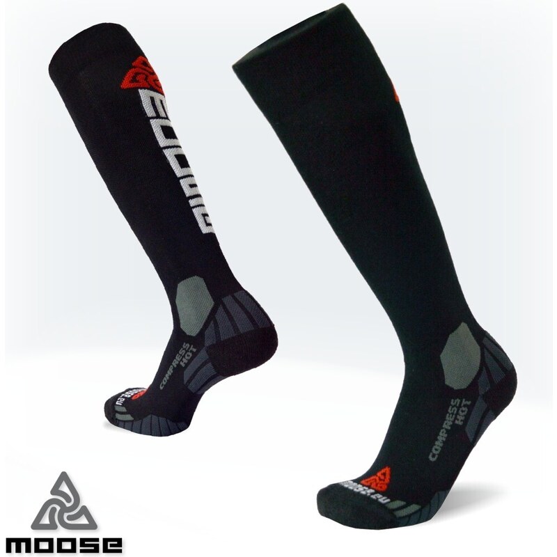 COMPRESS HOT merino kompresné podkolienky Moose Čierna XS 1 pár 43422529