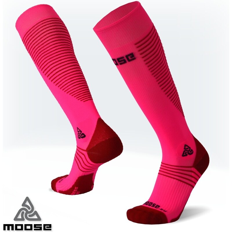 COMPRESS DRIVE NEW kompresné podkolienky Moose Růžová XS 1 pár 47518038