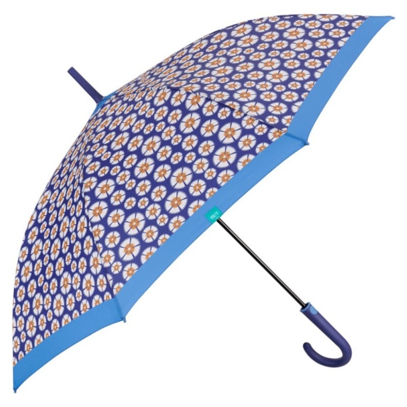 PERLETTI Time, Dámsky palicový dáždnik / modrý lem, 26242