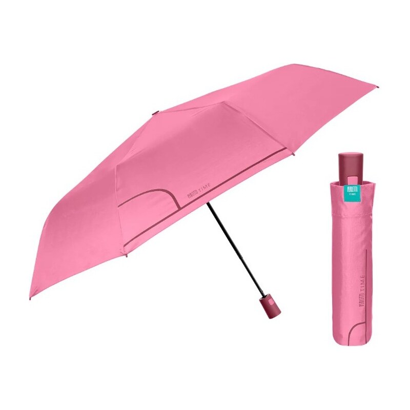 PERLETTI Dámsky skladací automatický dáždnik COLORINO / žiarivá ružová, 26293