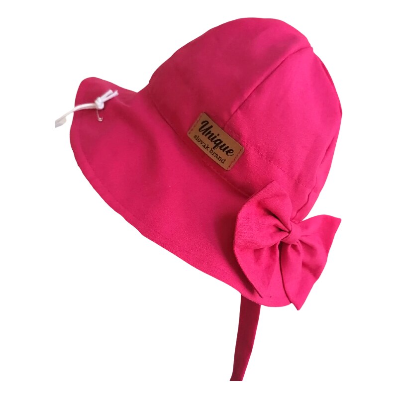 UNIQUE KIDS Bavlněný klobouk s mašlí FUCHSIA 65138029