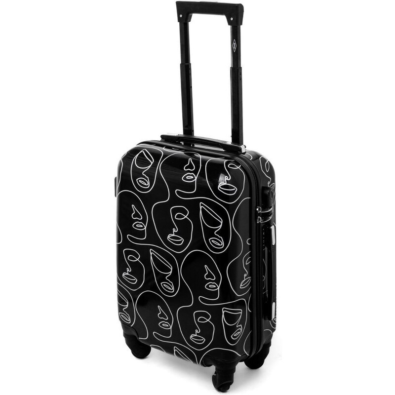 Rogal Čierno-biely škrupinový cestovný kufor "Mystery" - veľ. M, L, XL