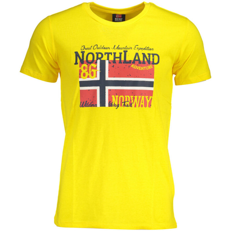 NORWAY 1963 Perfektné Pánske Tričko Krátky Rukáv Žltá