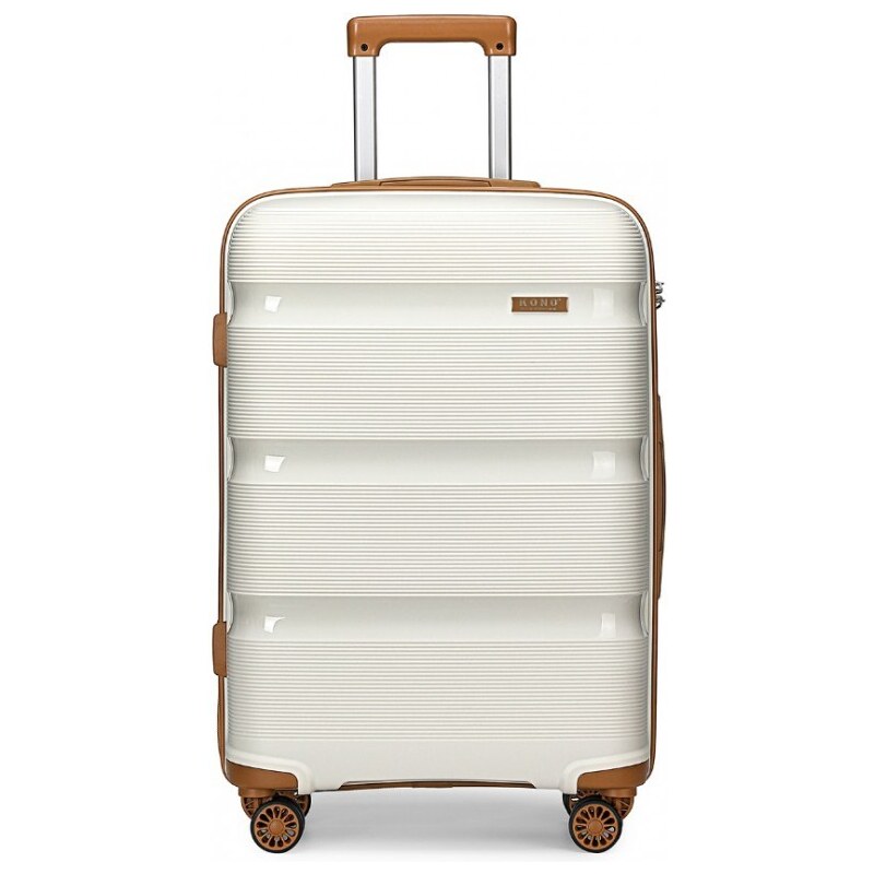 Konofactory Biely prémiový plastový kufor s TSA zámkom "Majesty" - veľ. M, L, XL