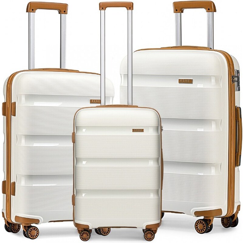 Set kufrov - KONO pastelový praktický na cesty, béžový 46927419