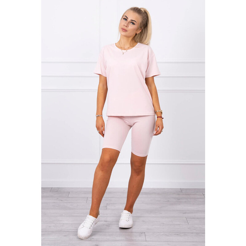 Kesi Dámska súprava krátka top + legíny Melissa púdrovo ružová, Farba 32035342