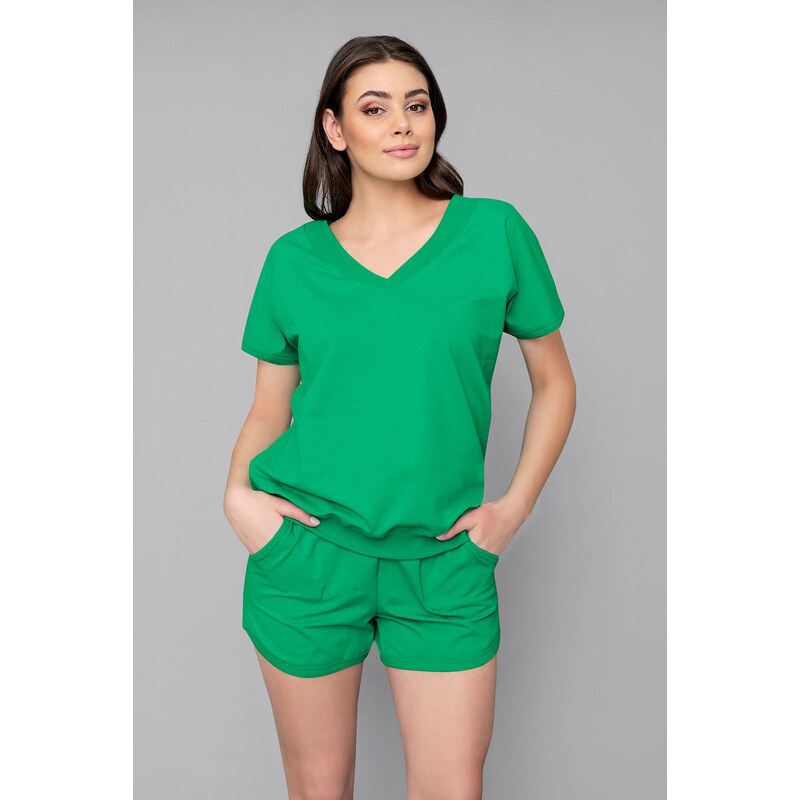 Italian Fashion Dámska tepláková súprava krátka Etna zelená, Farba 43525577