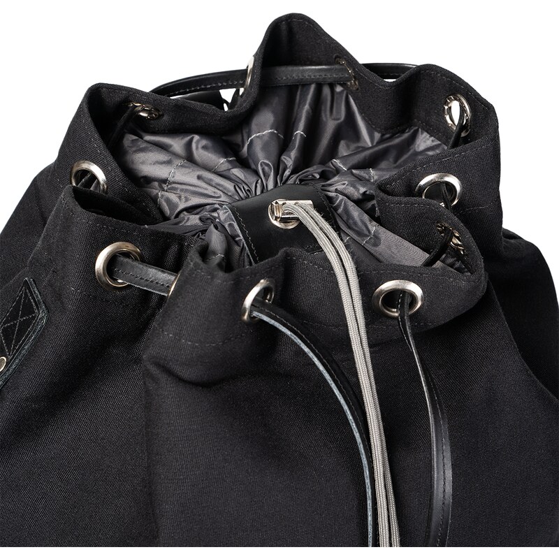 Bagind Vaq Misty - Dámsky aj pánsky čierný kožený batoh, ručná výroba