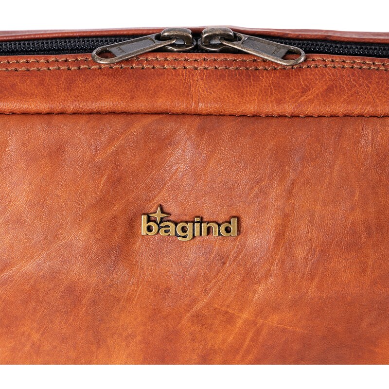 Bagind Moye - Dámska kožená crossbody kabelka hnedá, ručná výroba