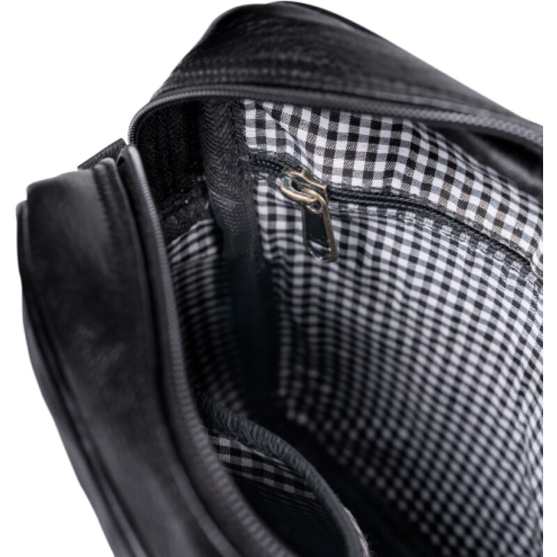 Bagind Nabok Sirius - Dámska i pánska kožená crossbody taška čierna, ručná výroba