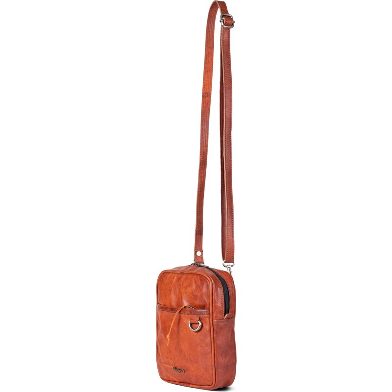 Bagind Nabok - Dámska i pánska kožená crossbody taška hnedá, ručná výroba