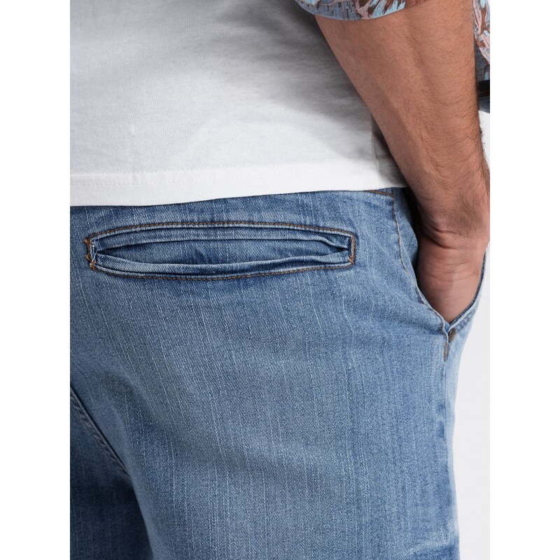 Ombre Men's denim pants CARROT FIT - light blue