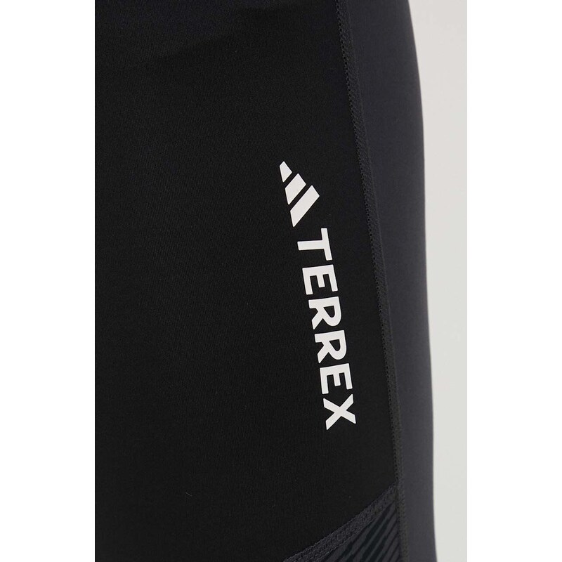 Športové legíny adidas TERREX Agravic pánske, čierna farba, vzorované