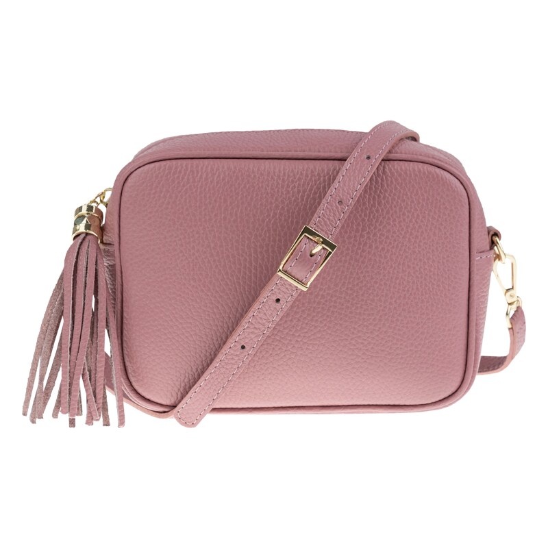Ružová kožená talianska crossbody kabelka Bala Rosa Scura NovaKabelka 43607854