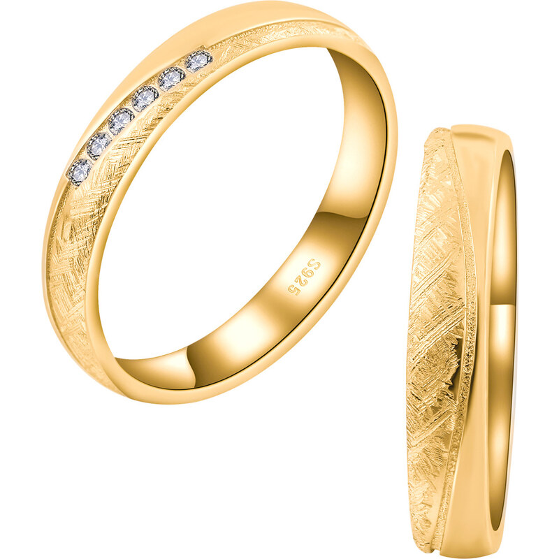 Olivie Snubný strieborný prsteň SILVERBOND GOLD 7479 43591501