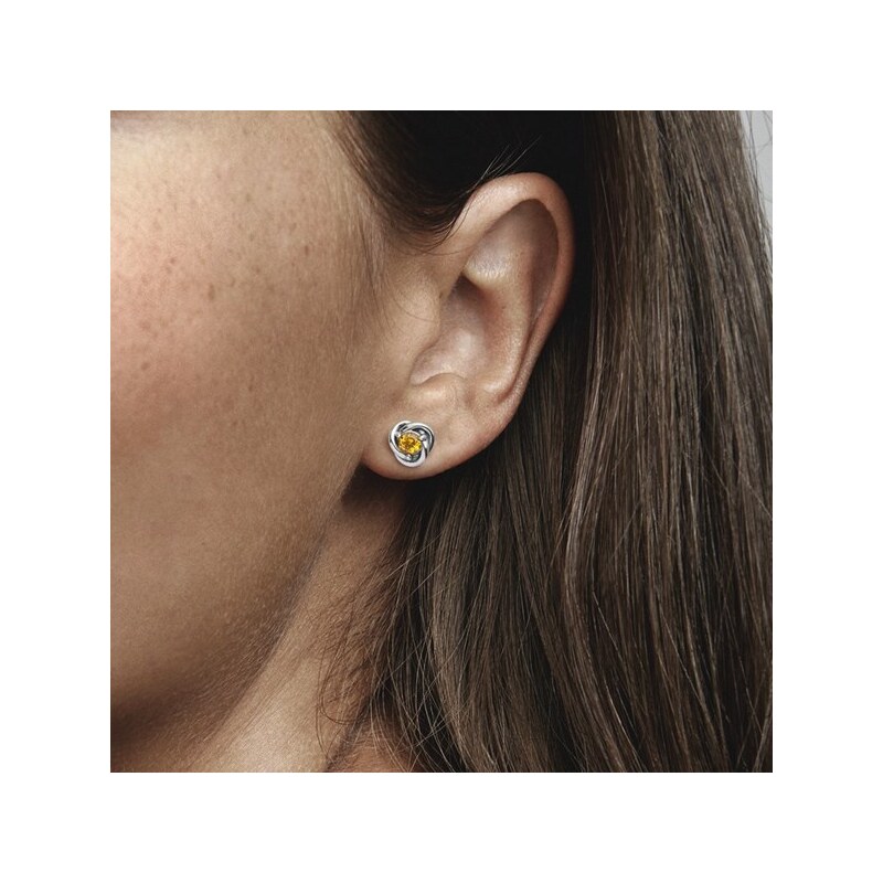 Pandora Skvele padnúce strieborné náušnice so žltými zirkónmi 66588297