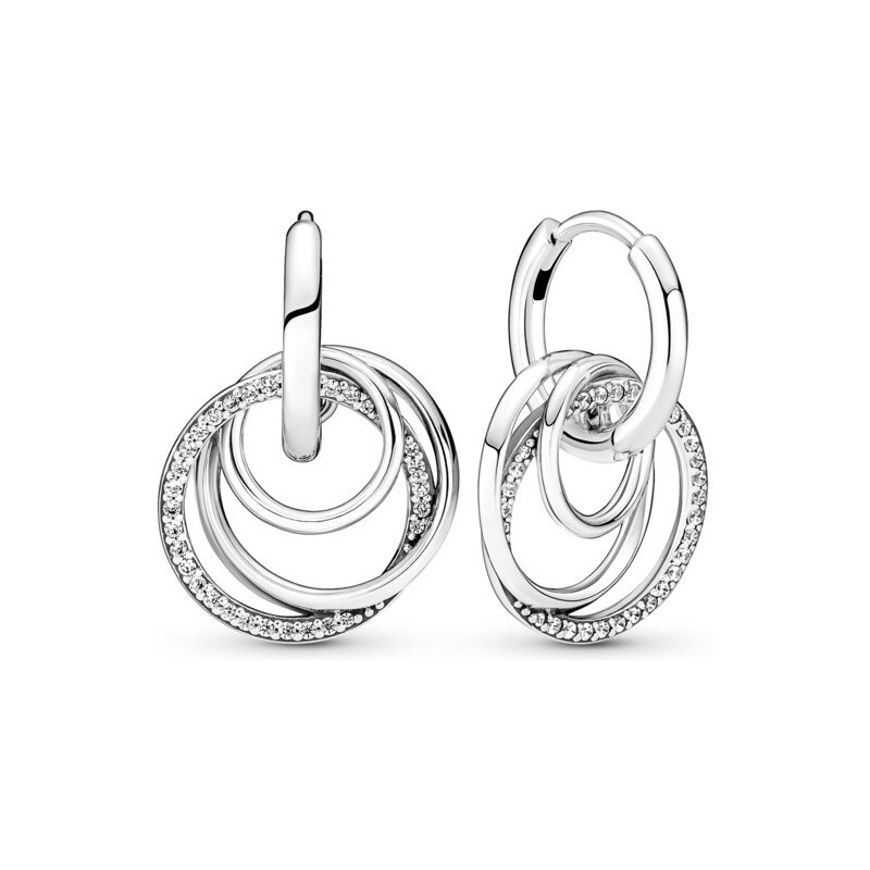Pandora Strieborné kruhové náušnice so zirkónmi 2v1 291156C01 66990779