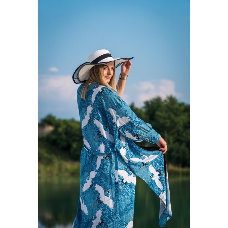 Kimono Lora Modré s Pelikánmi