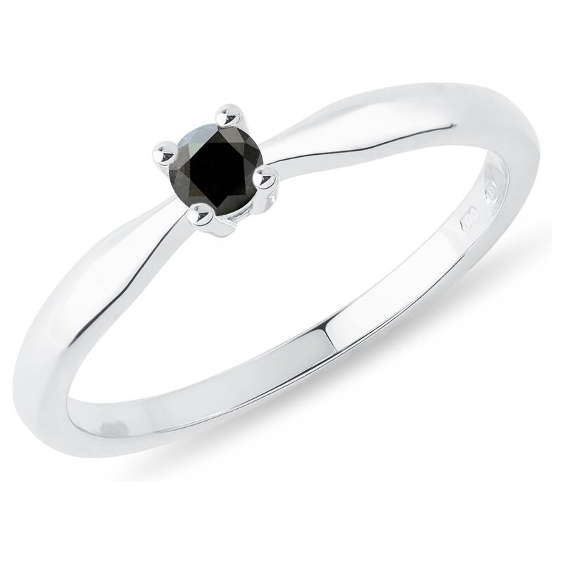 Zlatý prsteň s čiernym diamantom KLENOTA K0118022