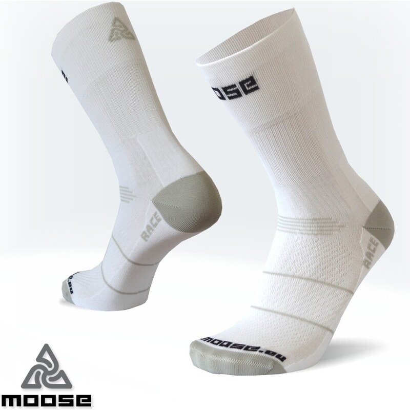 RACE CLASSIC cyklistické ponožky Moose Biela XS 1 pár 43610752