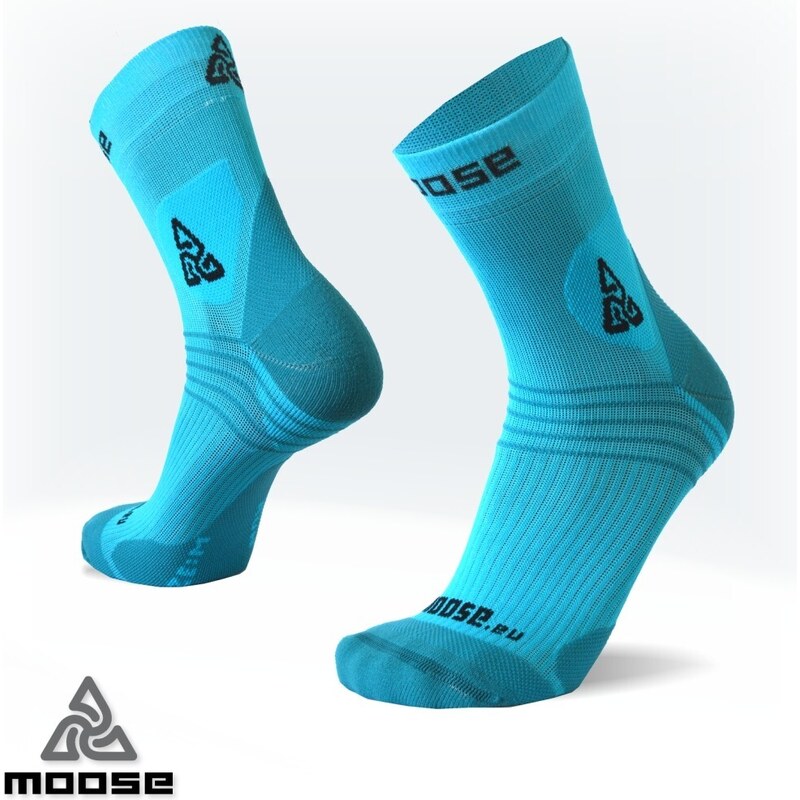 COMPRESS RUN NEW bežecké kompresné ponožky Moose Tyrkysová XS 1 pár 47518058