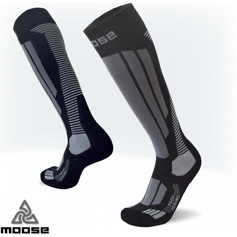 PROFI MERINO NEW zateplené lyžiarske podkolienky Moose Sivá XS 1 pár 43610755