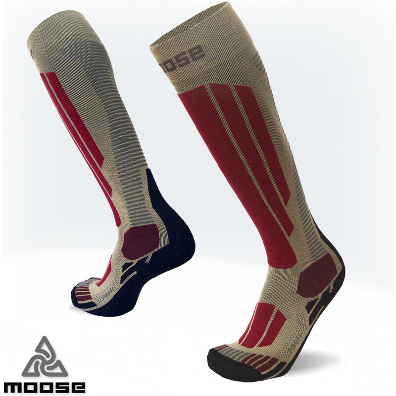 PROFI NEW lyžiarske podkolienky Moose Běžová XS 1 pár 43610756