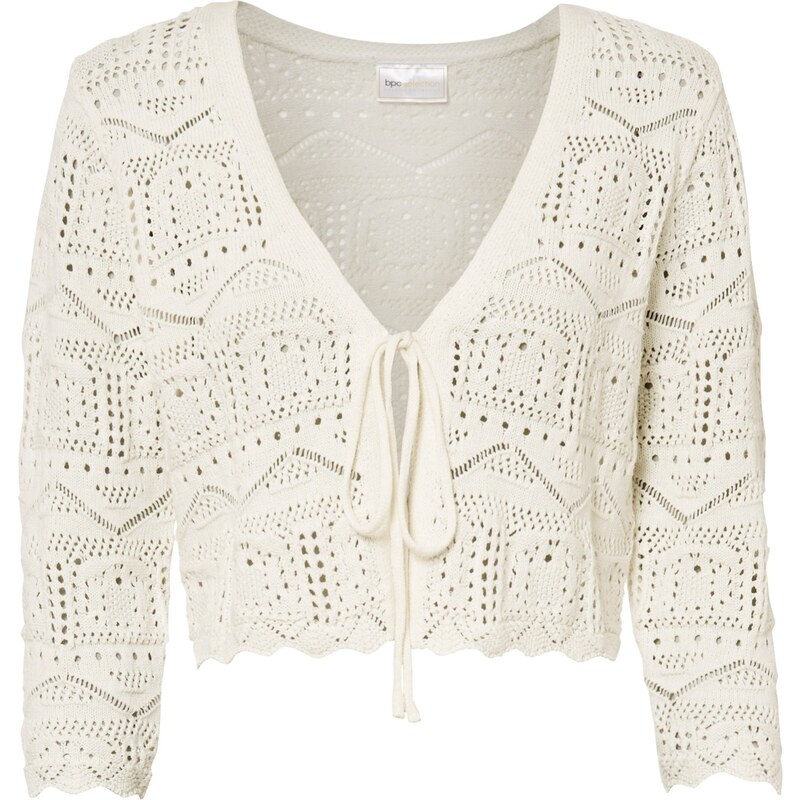 bonprix Ažúrové bolero, farba biela 64165878