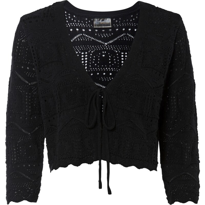 bonprix Ažúrové bolero, farba čierna 45103645