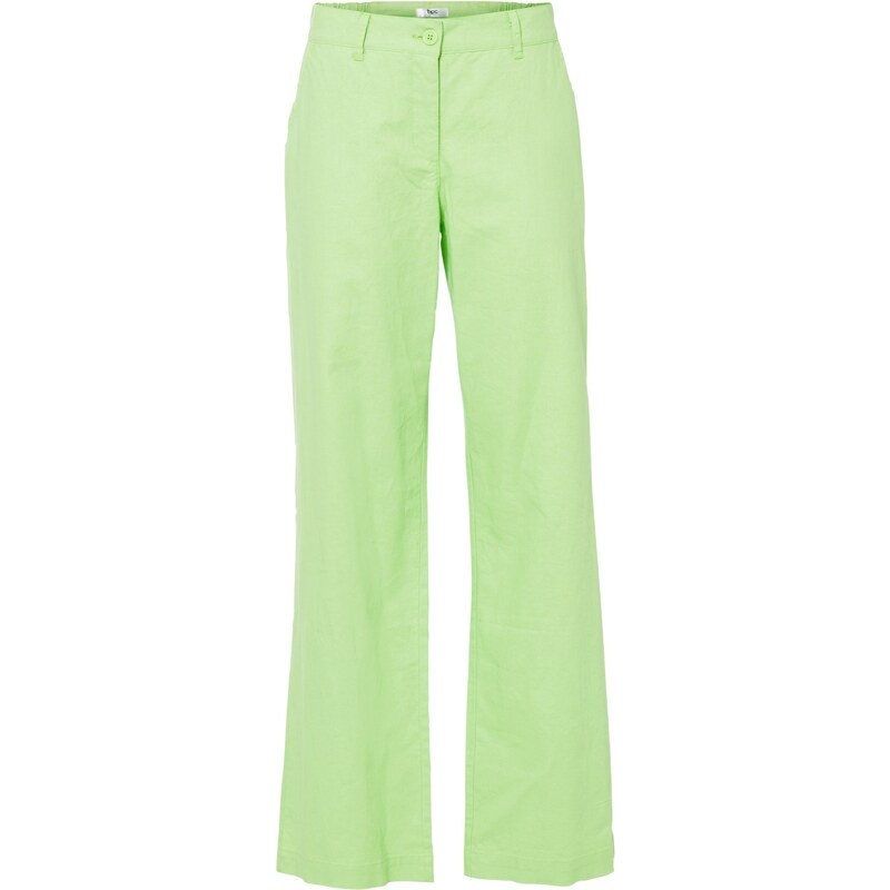 bonprix Plátené nohavice s pohodlným pásom, Loose Fit, farba zelená 44797636
