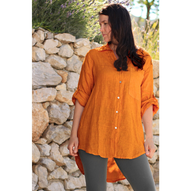 Glara Dámska lanová košela 43636898