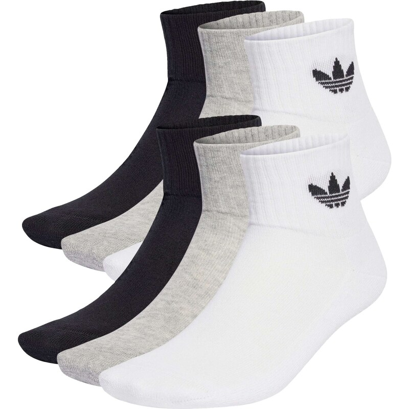 ADIDAS ORIGINALS Ponožky Mid Ankle 6 Pairs sivá melírovaná / čierna / 49208875