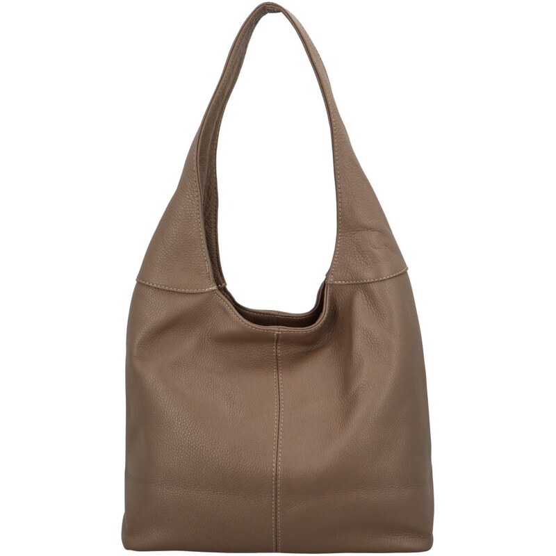 Dámska kožená kabelka cez plece taupe - ItalY SkyFull taupe 28128753