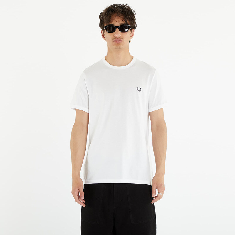 Tričko FRED PERRY Ringer Tee White XXL 43246351