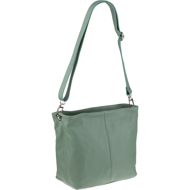 Zelená kožená talianska crossbody kabelka Prisca Khaki NovaKabelka.sk 43654362