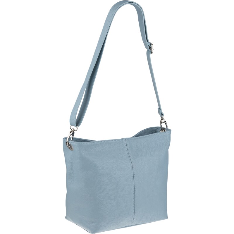 Modrá kožená talianska crossbody kabelka Prisca Azzuro Chiaro 43660401