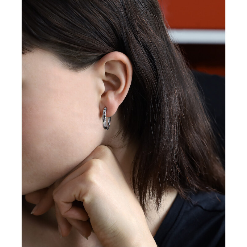 Beneto Strieborné oválne náušnice AGUC187 66589165