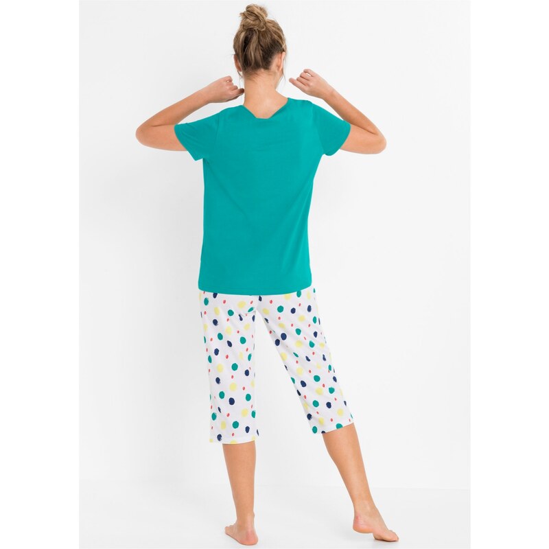 bonprix Capri pyžamo, farba zelená